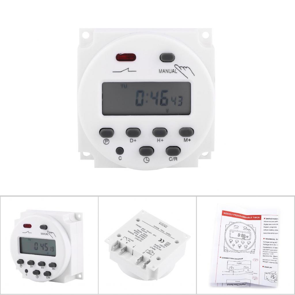LCD Digital Weekly Programmable Microcomputer Switch 17on and 17OFF ...