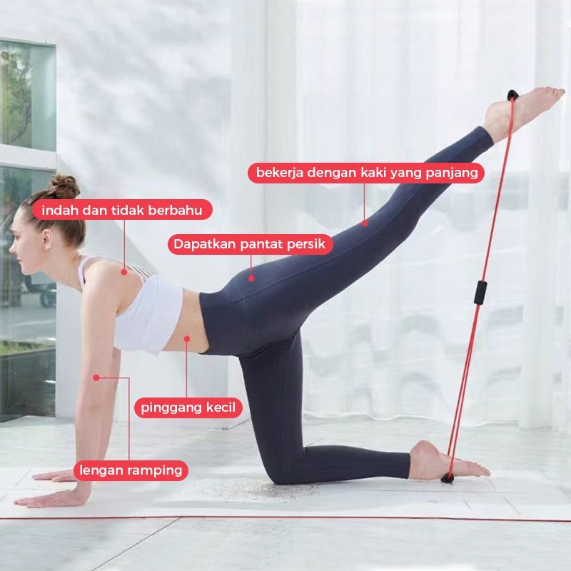 GOKOTTA Paket Workout Home Gym Matras Fitness + Resistance Band + Sit Up Assistant /Bundling Yoga & Fitness Matras Yoga + Yoga Strap + Sit Up Bar Portable / Cocok untuk Pemula - Gambar 3