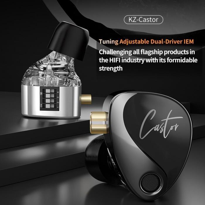 KZ CASTOR Dual Dynamic Driver Metal In Ear Earphone IEM with MIC - Gambar 3