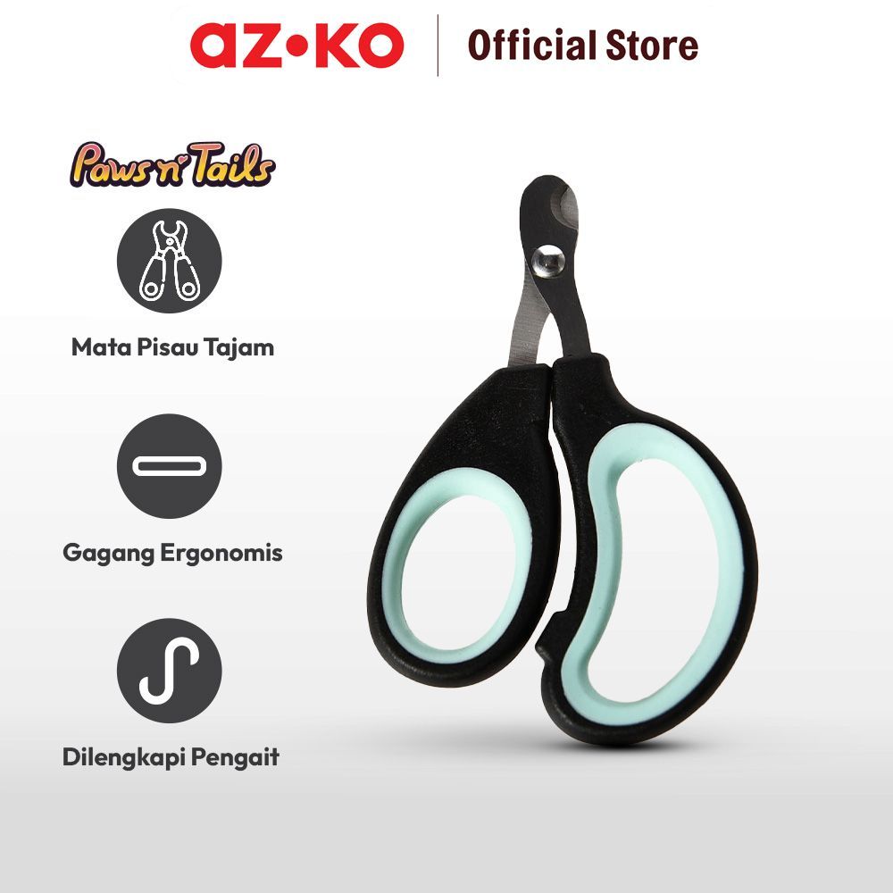 AZKO Paws N Tail Gunting Kuku Hewan - Hitam/Hijau Pet Nail Trimmer Grooming Clipper Care - Gambar 3