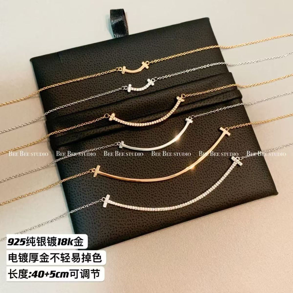 Counter Version s New Pure Silver Tiffany Smile Necklace Versatile ...
