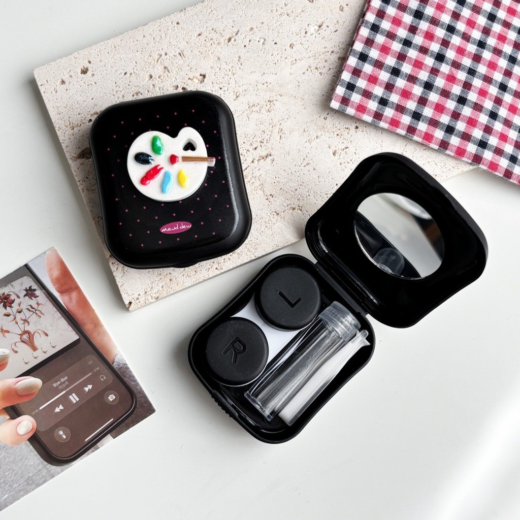 Cute Contact Lens Case Compact Mirror Contact Lens Case Good Sealing ...