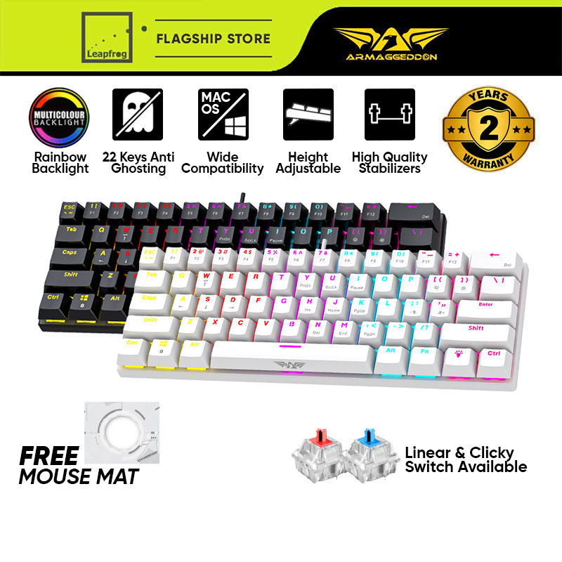 Armaggeddon MKA 1C Core 61 Keys Wired Mechanical Keyboard | Rainbow ...