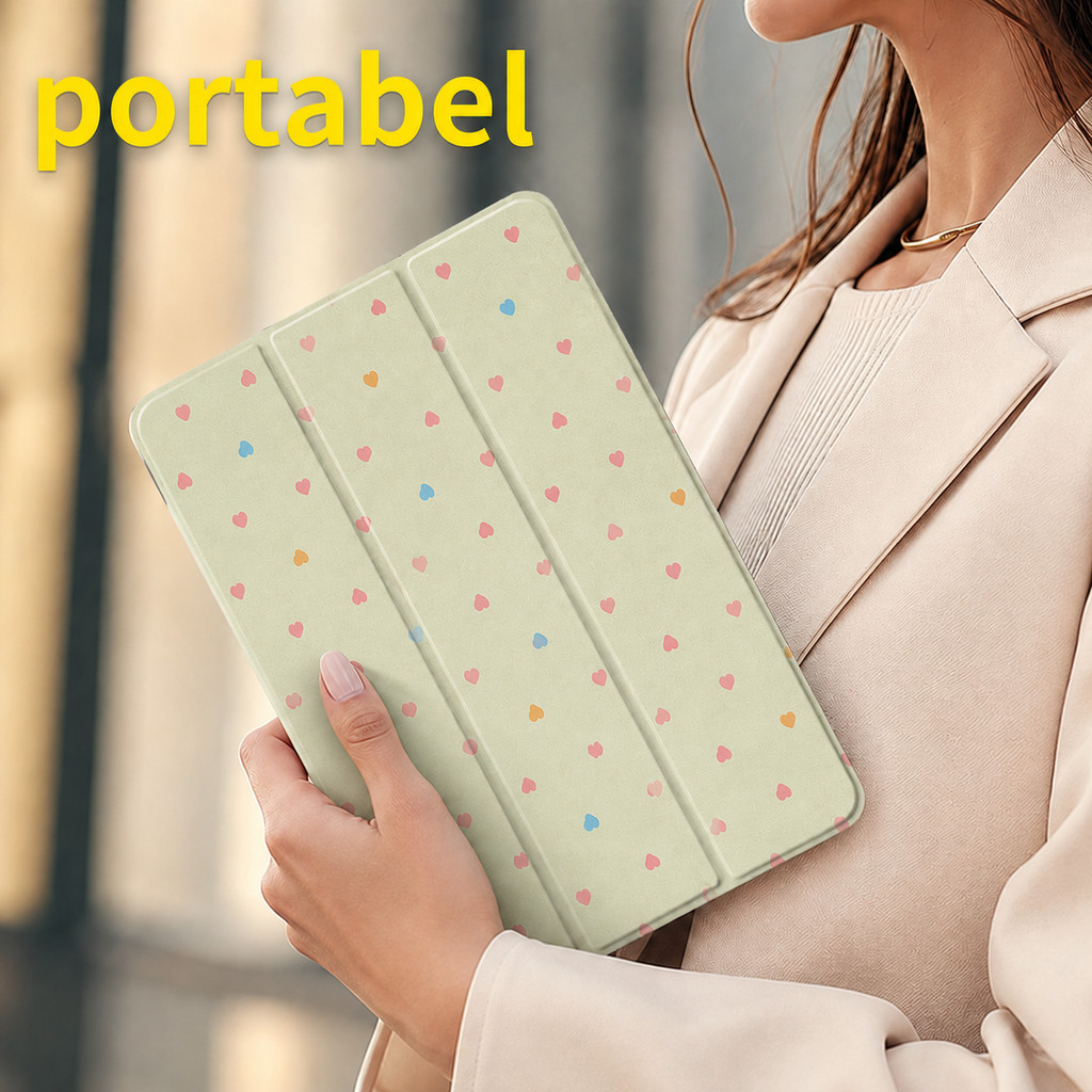 Smart Flip Matte iPad Gen 11th A11 Air 6 5 4 Mini 1 2 3 4 5 6 7 Cover Motif Love Mini  Auto Wake Sleep Trifold - Gambar 3