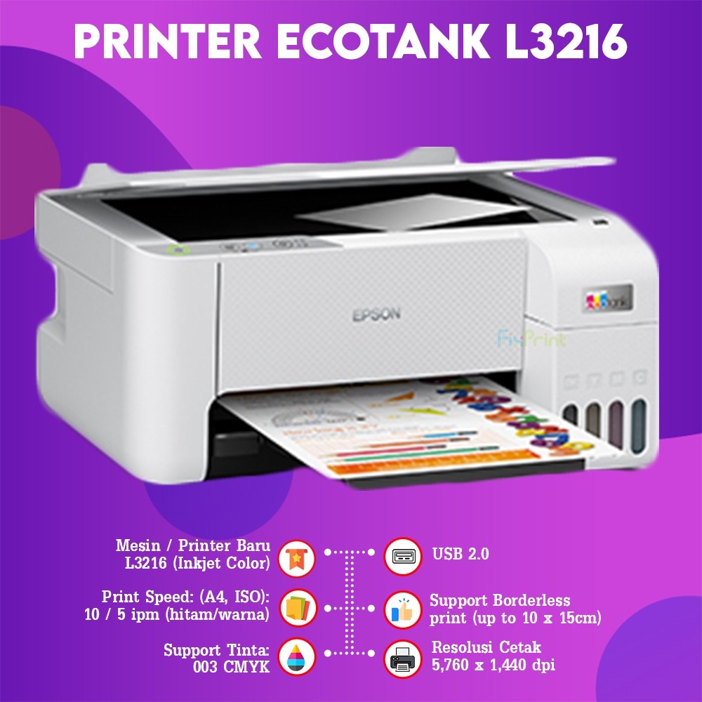 FixPrint Epson L3210 L3211 L3216 All in One Printer Pengganti Bergaransi resmi New / L121 Print Only L121 - Gambar 4