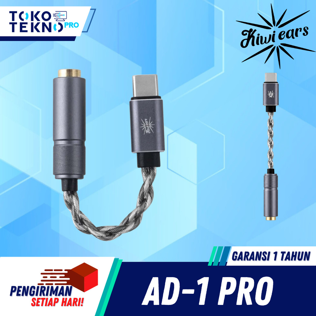 Kiwi Ears AD1 / AD-1 / AD 1 Pro USB C DAC Dongle HiFi Audio Adapter PCM 384kHz/32bit Web EQ Type C to 3.5mm
