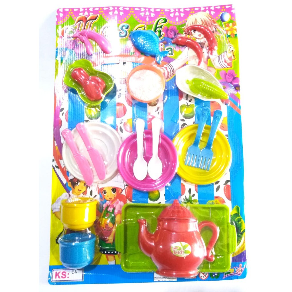 MAINAN MASAKAN SET PAPANAN/MAINAN SETPAKAI NASI/MAINAN LENGKAP DENGAN TEKO/MAINAN KITCHEN SET(KS-64) ANAK PEREMPUAN UMUR 3+ TAHUN - Gambar 2