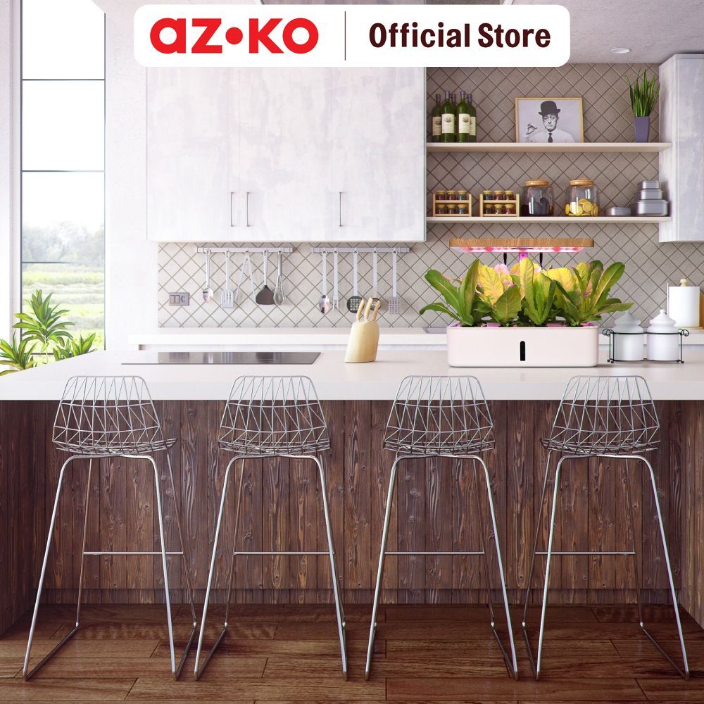 AZKO Soleil Pot Indoor Hydroponic Planter - Putih Hydroponic Planter Pot Indoor Wadah Tanam Water Culture Growing Container - Gambar 2