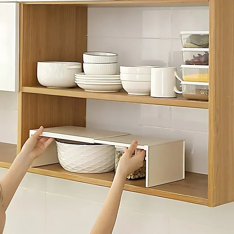 Kitchen Cupboard Organizer Retractable Cabinet Shelf Seasoning Bottle ...