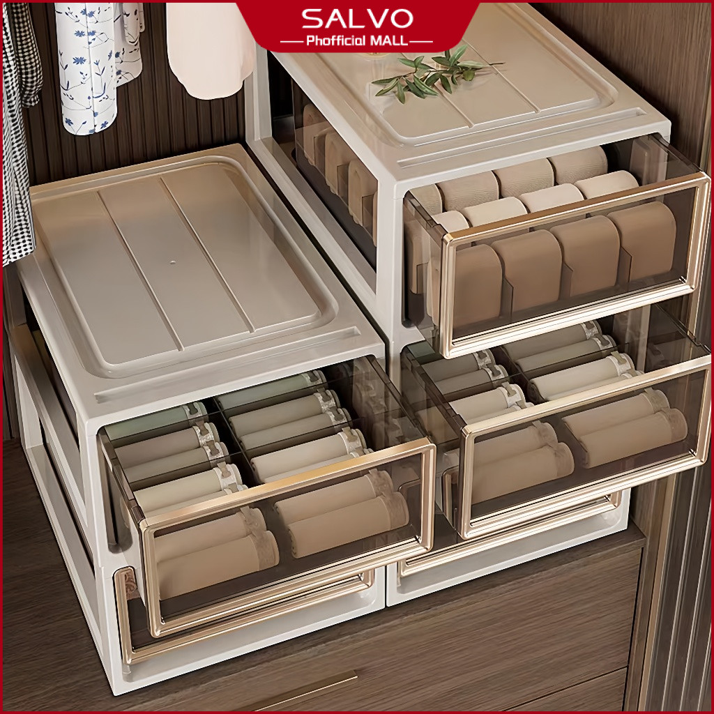 SALVO Storage Box Drawer Organizer Underwear For Clothes Plastic ...