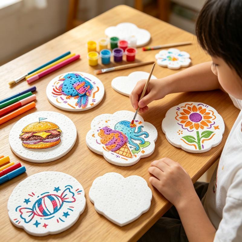 DIY Magic Puffy Drawing Board Paper Pulp Painting Kit Blank Board Heart ...