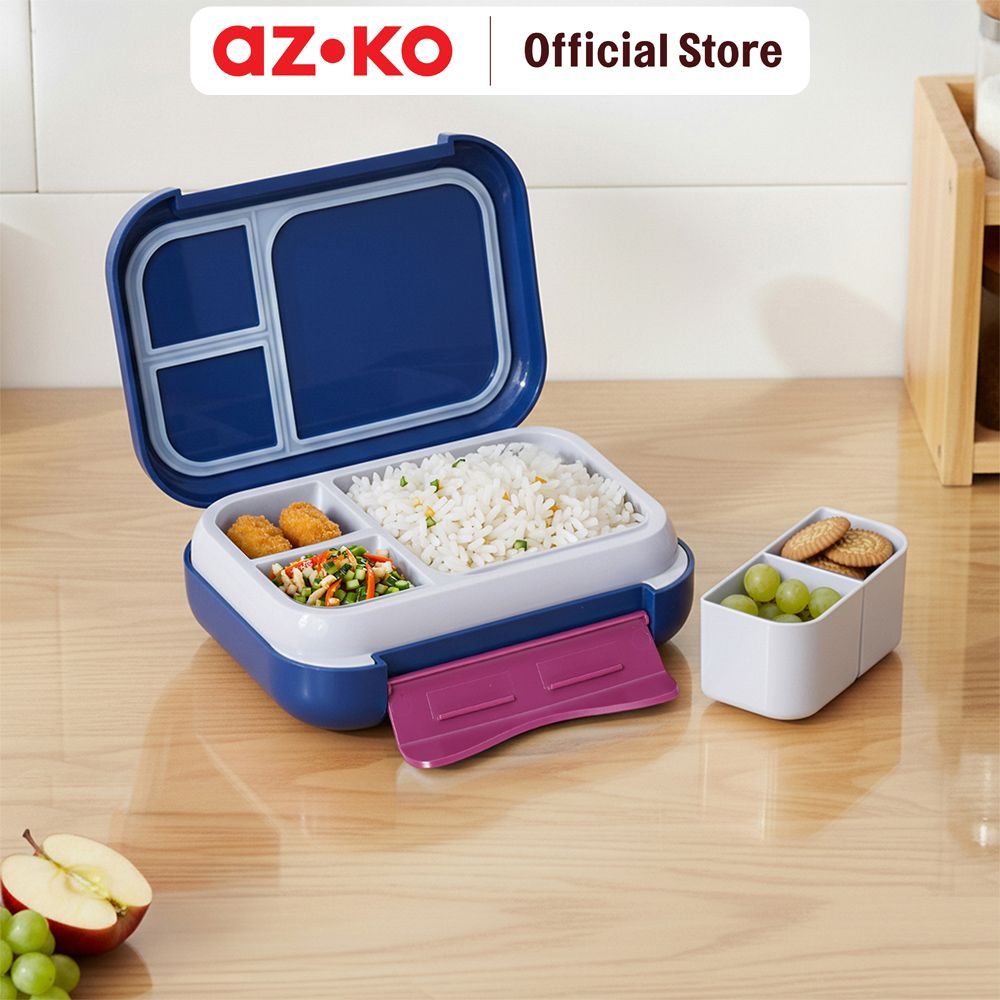 AZKO Picas Critter Kotak Makan Dengan Botol Vacuum Flask Set 3 pcs Bento Box Meal Container Tempat Bekal Lunch Box Kotak Bekal - Gambar 2