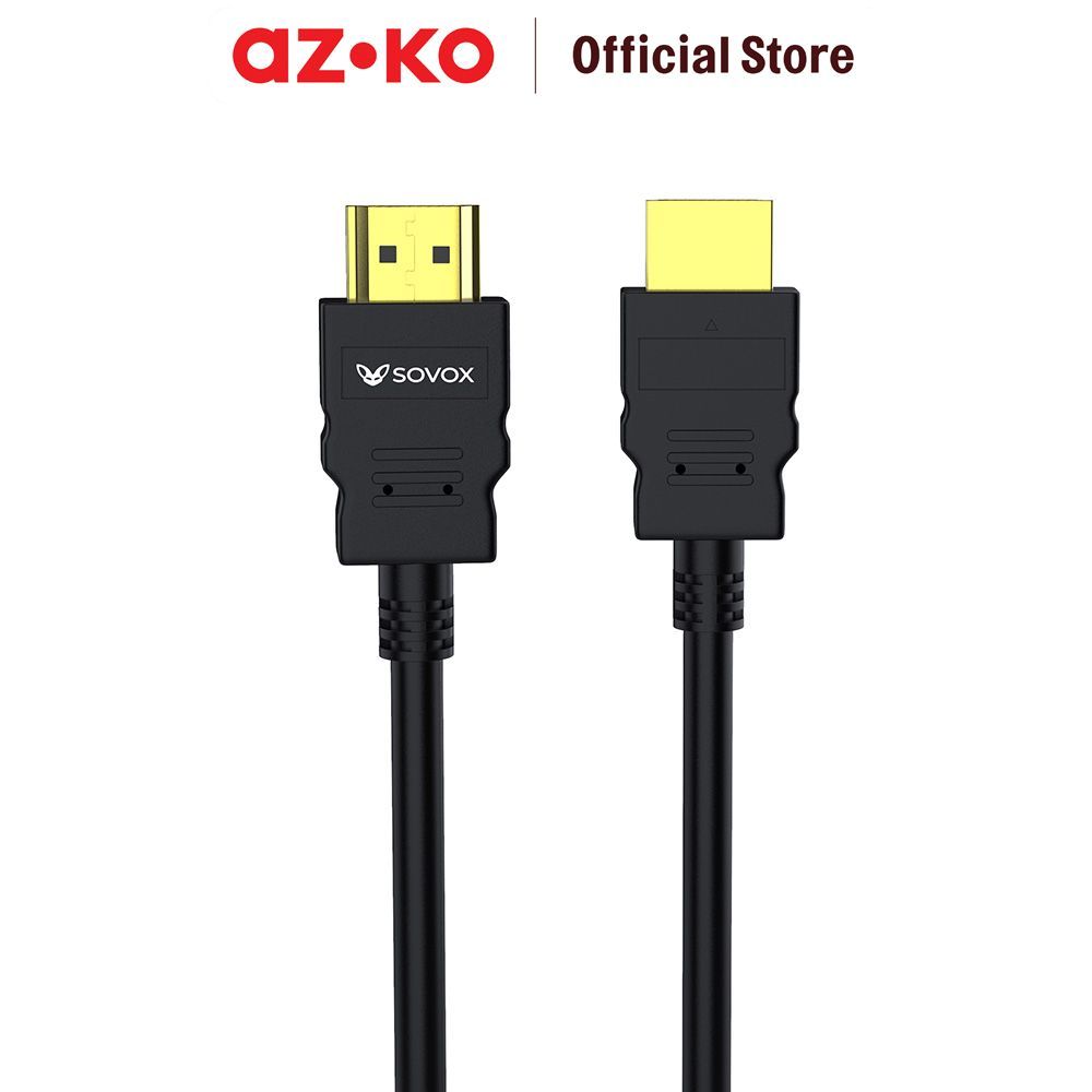 AZKO Sovox Kabel HDMI 1.4V To HDMI 1.2 Meter - Hitam Video Connector Sambungan Monitor Kabel Display Audio Visual