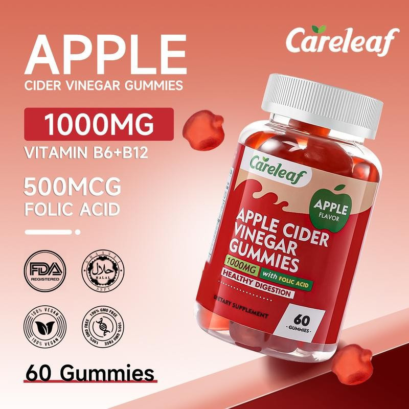Careleaf - ACV Gummies - 1000mg ACV, With Folic Acid, Beetroot, Vitamin ...