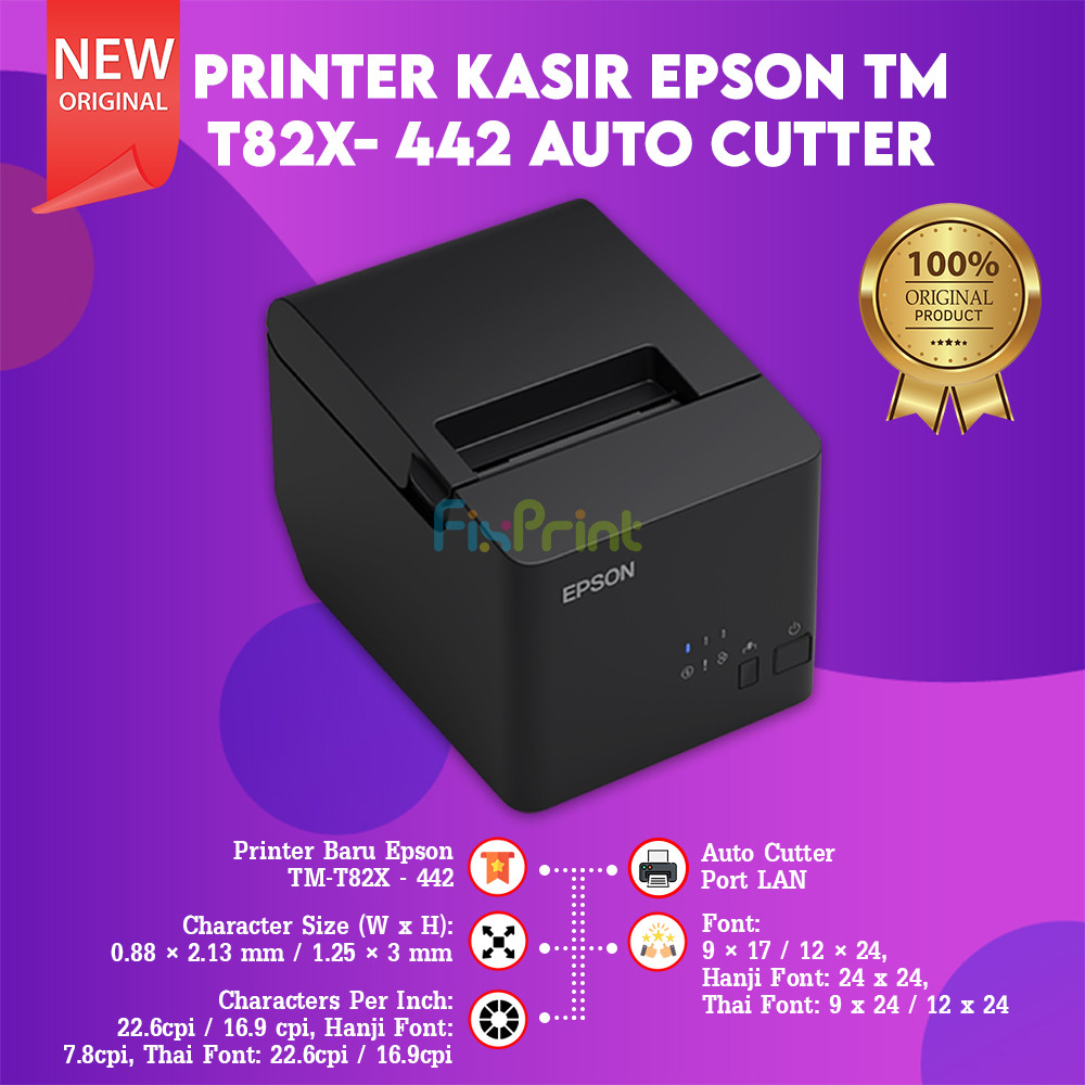 FixPrint - EPSON Printer Kasir Epson TM-T82X TMT82X TMT82XII TM-T82XII T82X II THERMAL Usb/Serial/LAN TM - Gambar 3