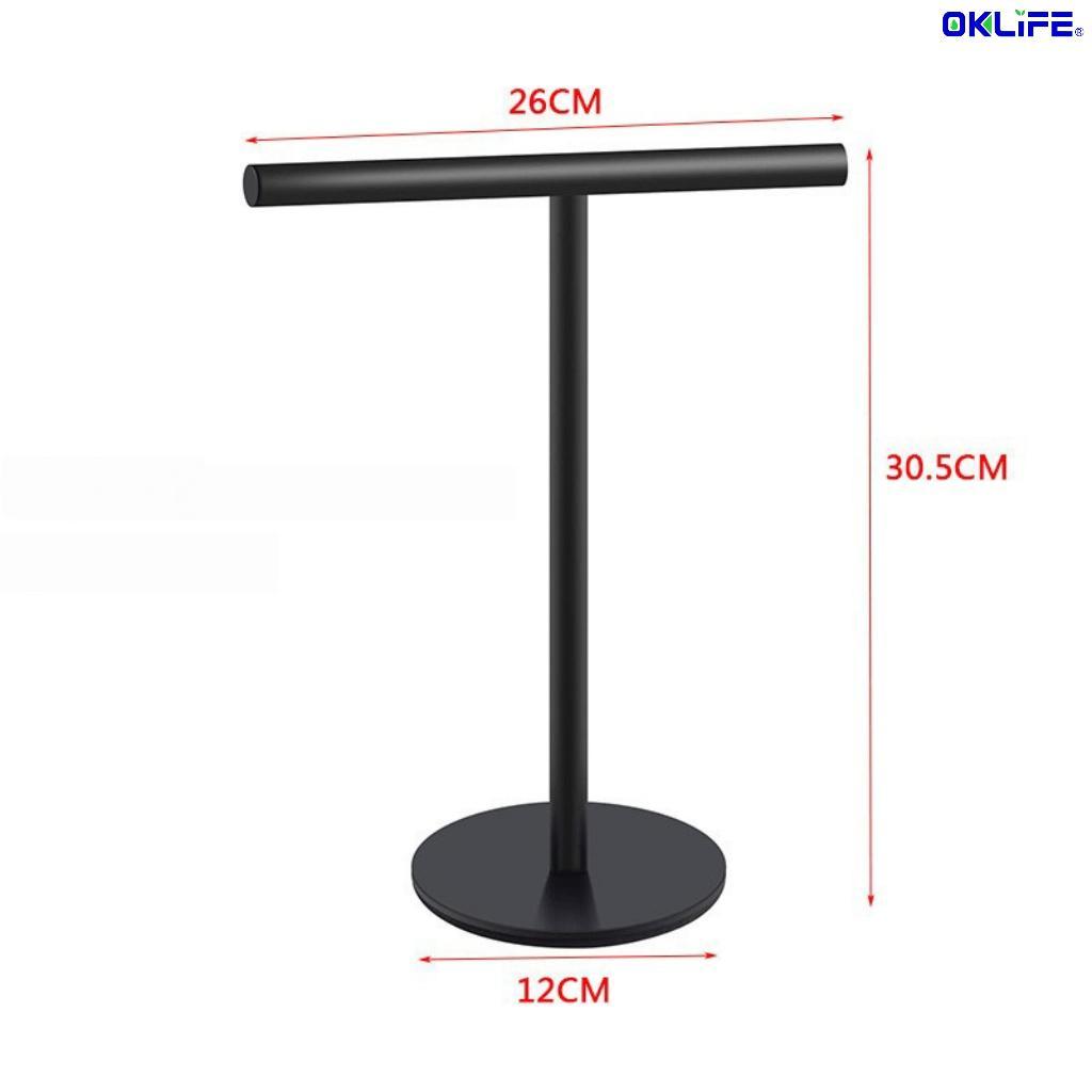 Waterproof Anti-Rust Stainless Steel T Bar Towel Rack Freestanding Desktop Towel Stand Stable Base Towel Holder view 10