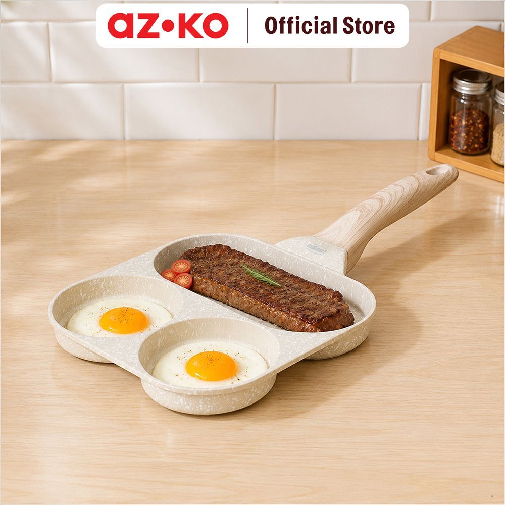 AZKO Culinart Wajan Penggorengan Telur & Pancake Aluminium - Krem Frying Pan Skillet Pan Goreng Teflon Goreng