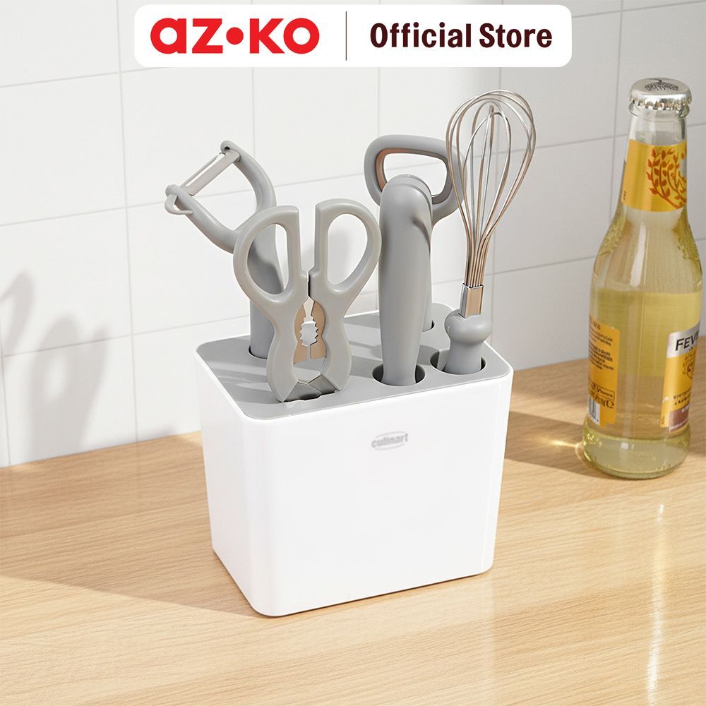 AZKO Culinart Peralatan Masak Set 6 pcs - Abu-Abu Cooking Utensils Set Peralatan Memasak Food Grade Spatula Sutil Sendok Nasi Perlengkapan Dapur