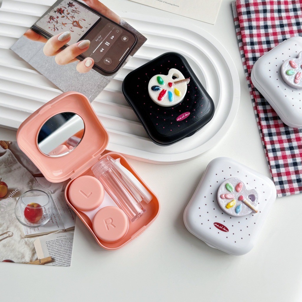Cute Contact Lens Case Compact Mirror Contact Lens Case Good Sealing ...