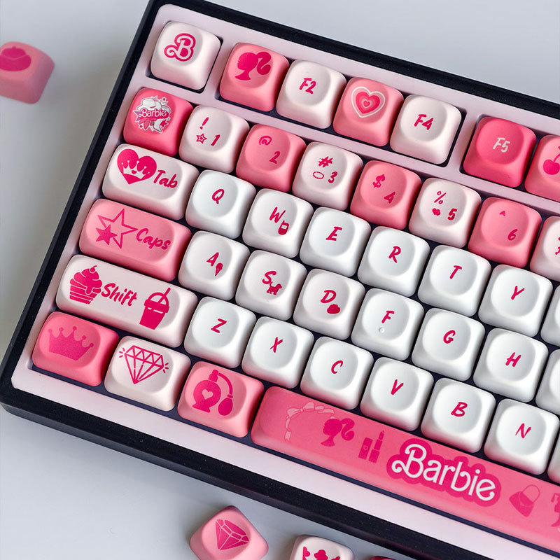 Barbie Keycaps MOA Profile 130 Keys PBT Dye Sublimation Aula F75 F99 ...