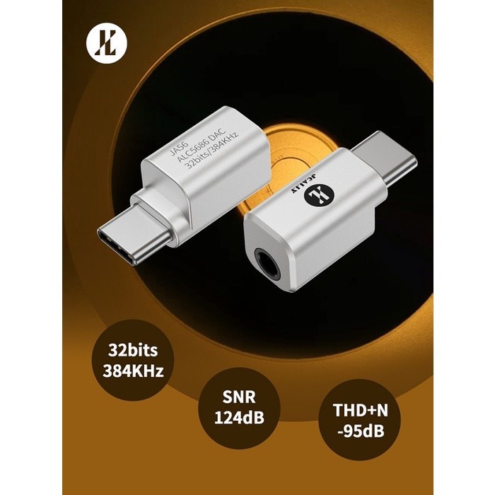 JCALLY JA56 / JA-56 HiRes Dongle DAC ALC5686 USB Type C to 3.5mm Jack Audio Converter - Gambar 3