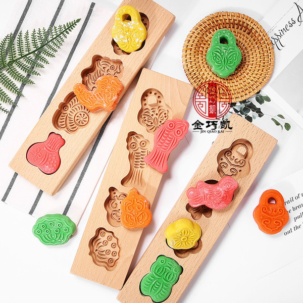 mooncake tray mooncake paste Wooden Baking Mooncake Mold Pastry Steamed ...