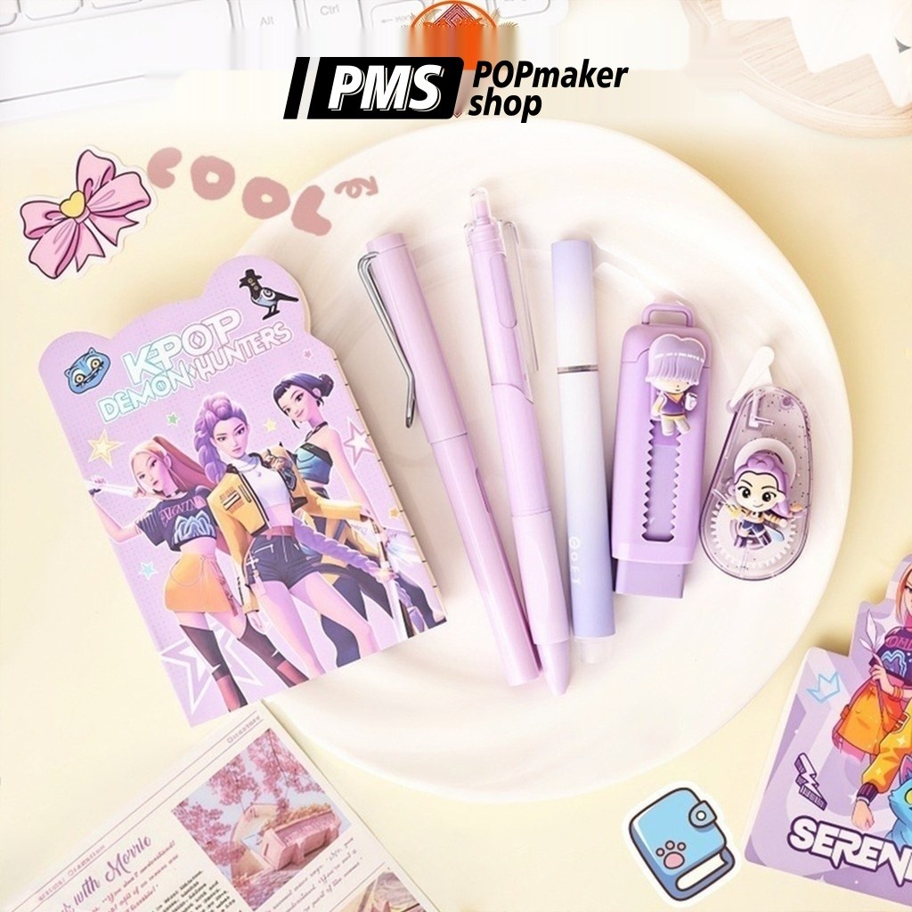PoPmaker shop alat tulis 6 fungsi karakter lucu praktis lengkap ringkas portabel untuk anak hadiah sekolah H1180 COD - Gambar 3