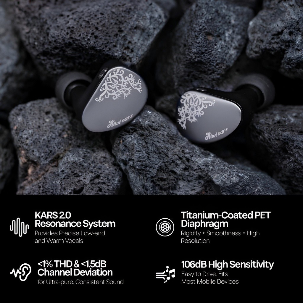 Kiwi Ears Cadenza 2 10mm Titanium DD with KARS 2.0 IEM In Ear Monitor Earphone - Gambar 2