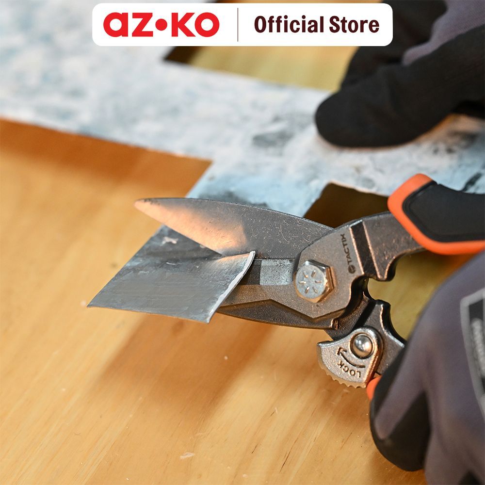 AZKO Tactix Gunting Industrial Serbaguna - Oranye Scissor Shears Snips Alat Potong Pemotong Cutting Tool - Gambar 4