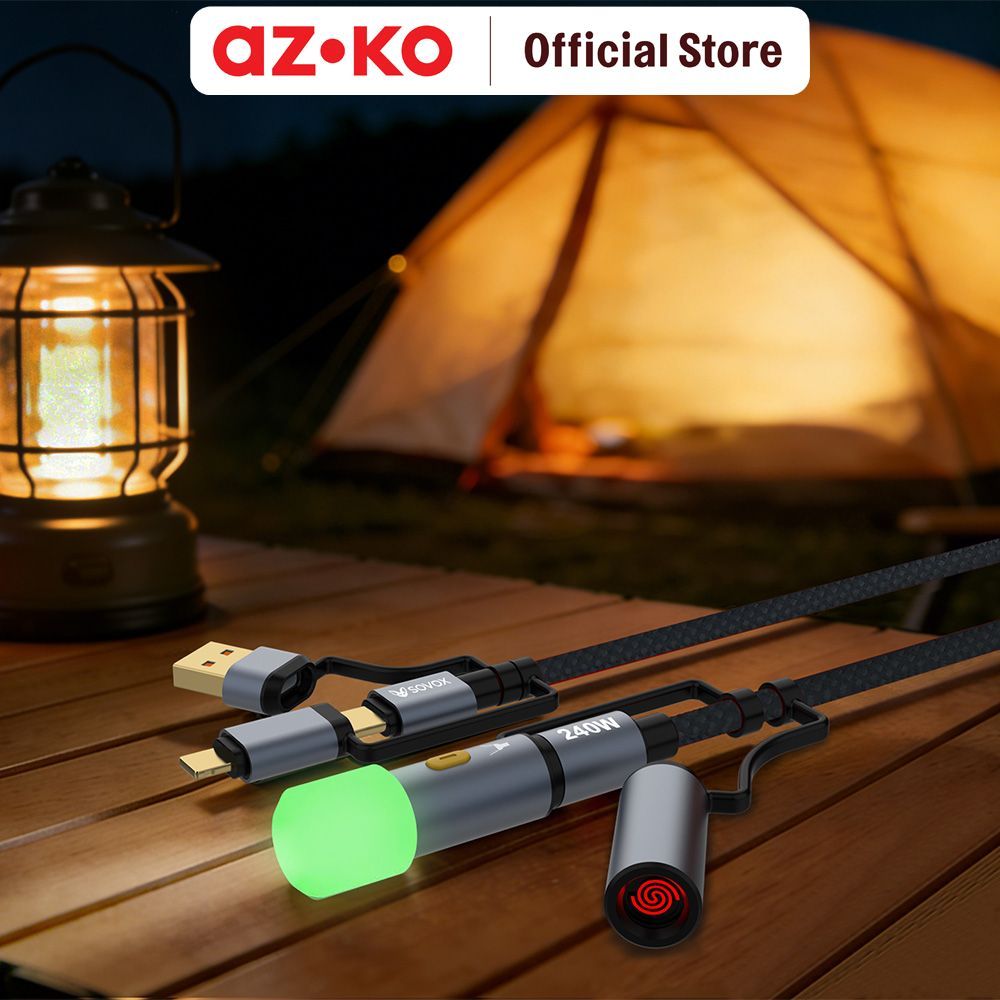 AZKO Sovox Kabel Charger 6in1 240 Watt 1.2 Meter - Hitam Charging Cable Kabel Casan USB Charger Data Cable - Gambar 4