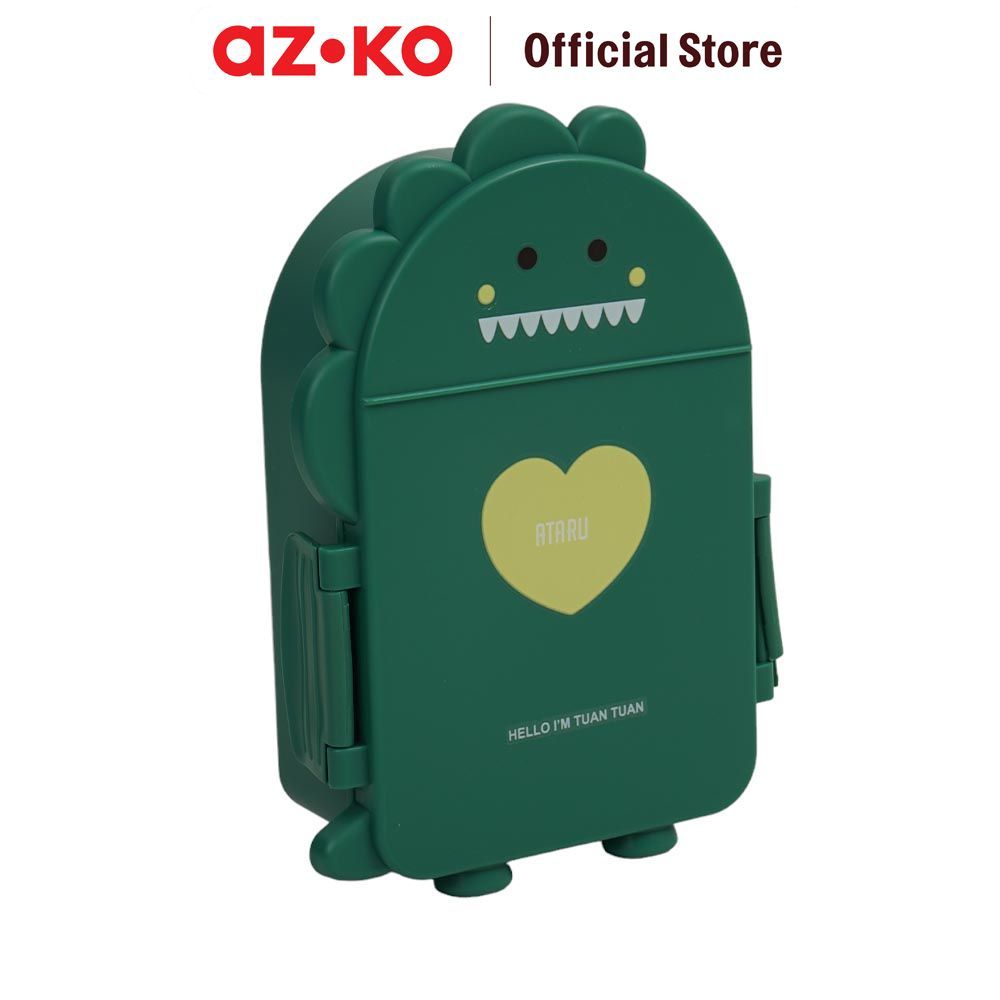 AZKO Ataru Kotak Makan Plastik Dino 1.2 Liter Bento Box Meal Container Tempat Bekal Lunch Box Kotak Bekal - Gambar 3