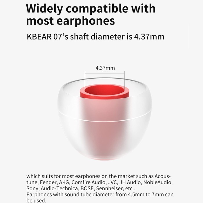 KBEAR 07 Eartips High Quality Silicone Upgrade Eartips for IEM - Gambar 4