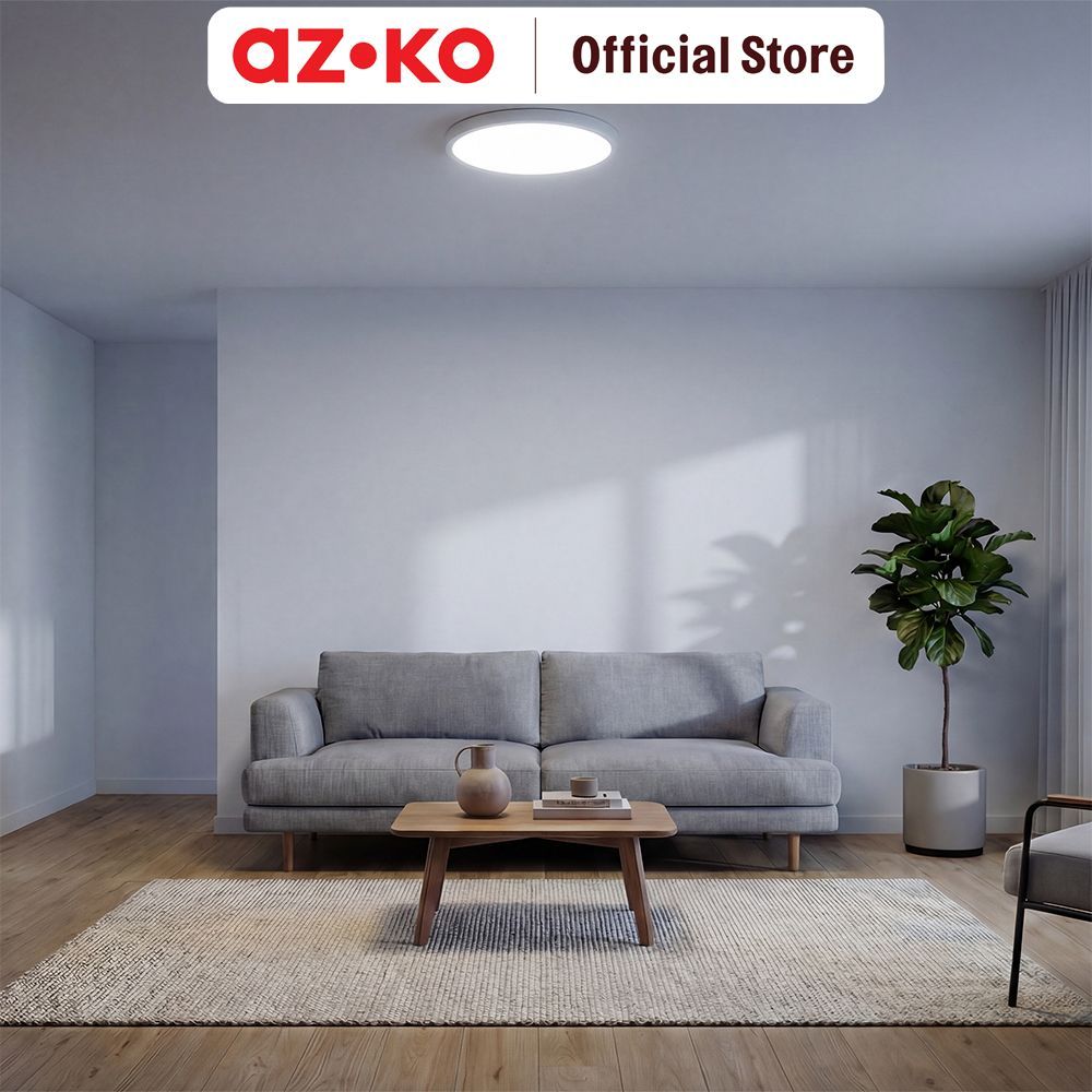 AZKO Krisbow Lampu Langit-Langit LED Ultra Slim Cool Daylight IP54 Plafon Light Lampu Plafon Ceiling Light Downlight Rumah