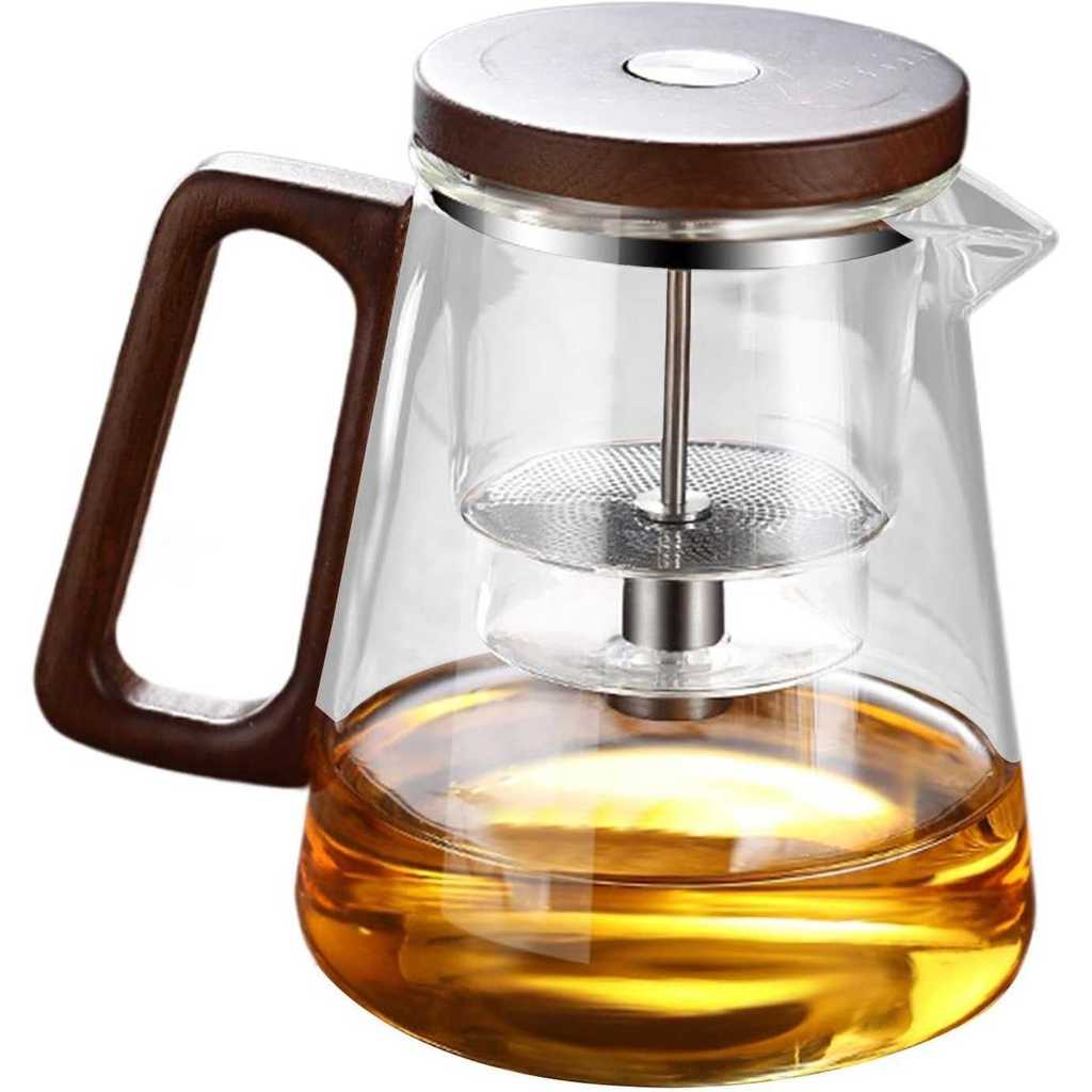 AKIEMSTR MALAD Teko Teh Kaca Saringan Tahan Panas One Click Filter Teapot 800ml - M-800 - Gambar 3