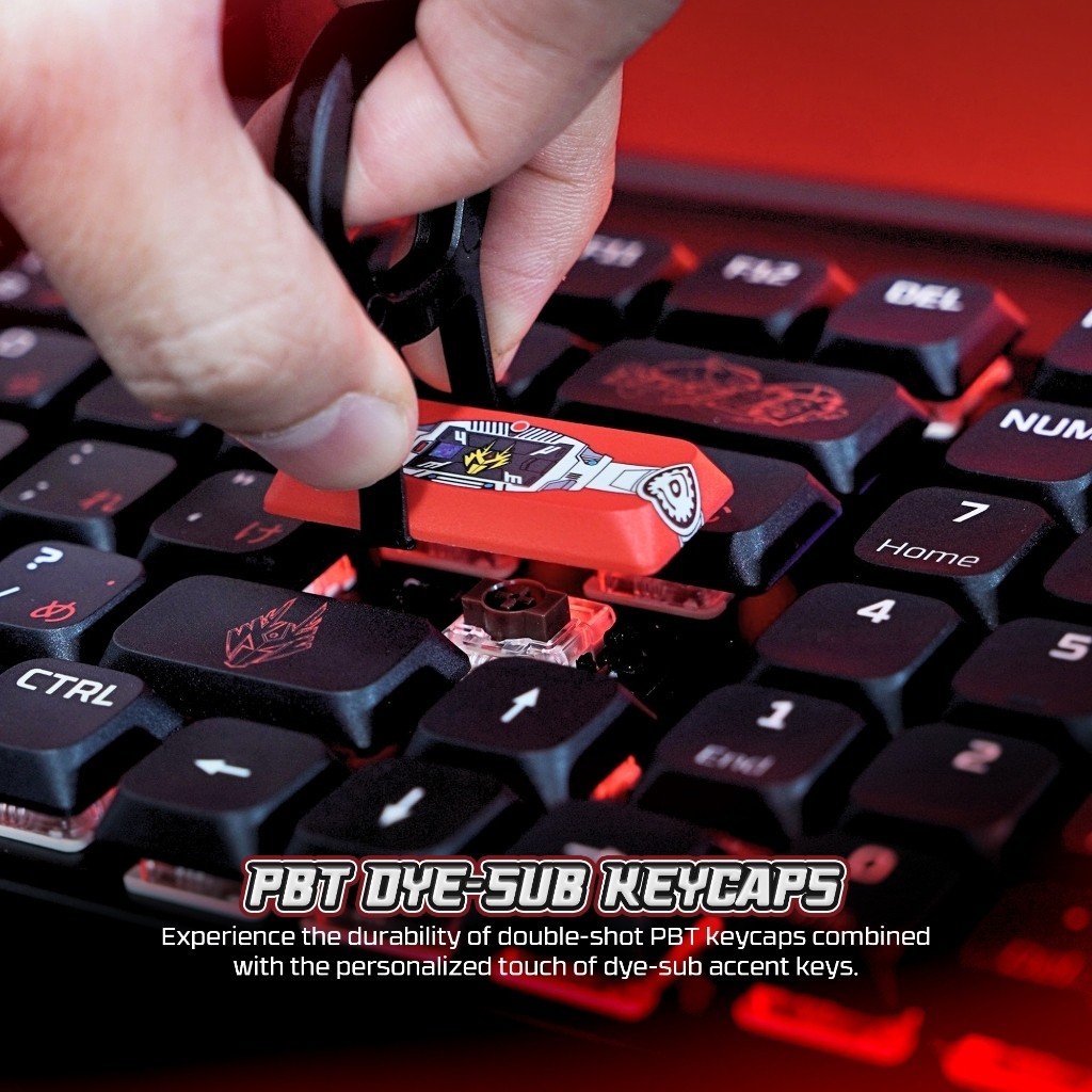 Fantech x Kamen Rider Maxfit Air99 MK916 / MK-916 Wireless Mechanical Keyboard Low Profile Tri-Mode BT 2.4G RGB PC Mac Special Keycaps - Gambar 4