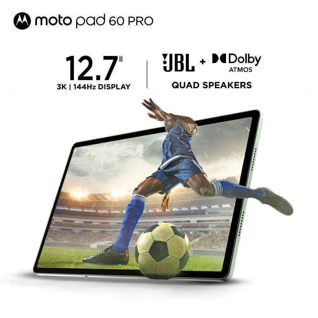 Lenovo Motorola Moto Pad 60 Pro 06ID MediaTek Dimensity 8300, Integrated ARM G615 MC5, RAM 8GB, 256GB UFS, 12.7" 3K 144Hz Touch, Pen Pro, JBL speakers, Dolby Atmos, Battery 10200mAh, Tablet Android Touchscreen 12inch MotoPad ZAG20006ID Bronze Green - Gambar 3