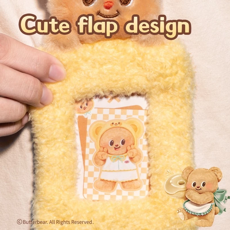 Deli x Butterbear Name Tag Kartu Tanda Pengenal / Card Holder Gantungan Lucu Kuning / Pink / Ungu HY131 - Gambar 4