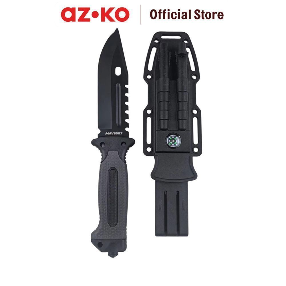AZKO Maxbuilt 5.3 Inci Pisau Saku Hunting Multifungsi - Hitam Pisau Lipat Saku Pocket Knife Perlengkapan Outdoor Peralatan Kemping Survival Knife