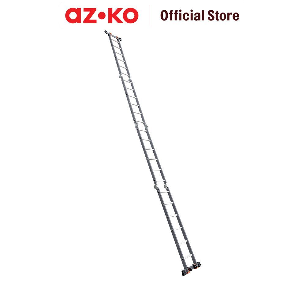 AZKO Fixsteps Tangga Lipat Aluminium - Abu-Abu Folding Ladder Step Ladder Tangga Portable Foldable Steps Alat Panjat - Gambar 4