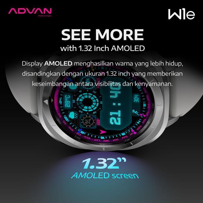 ADVAN Smartwatch W1E / W1-E AI Voice Assistant AMOLED Display 1.32” Bluetooth Call Waterproof IP68 Slim Design Ultra Light Metal Body 30 Days Standby Time 100+ Sports Mode Original - Gambar 4