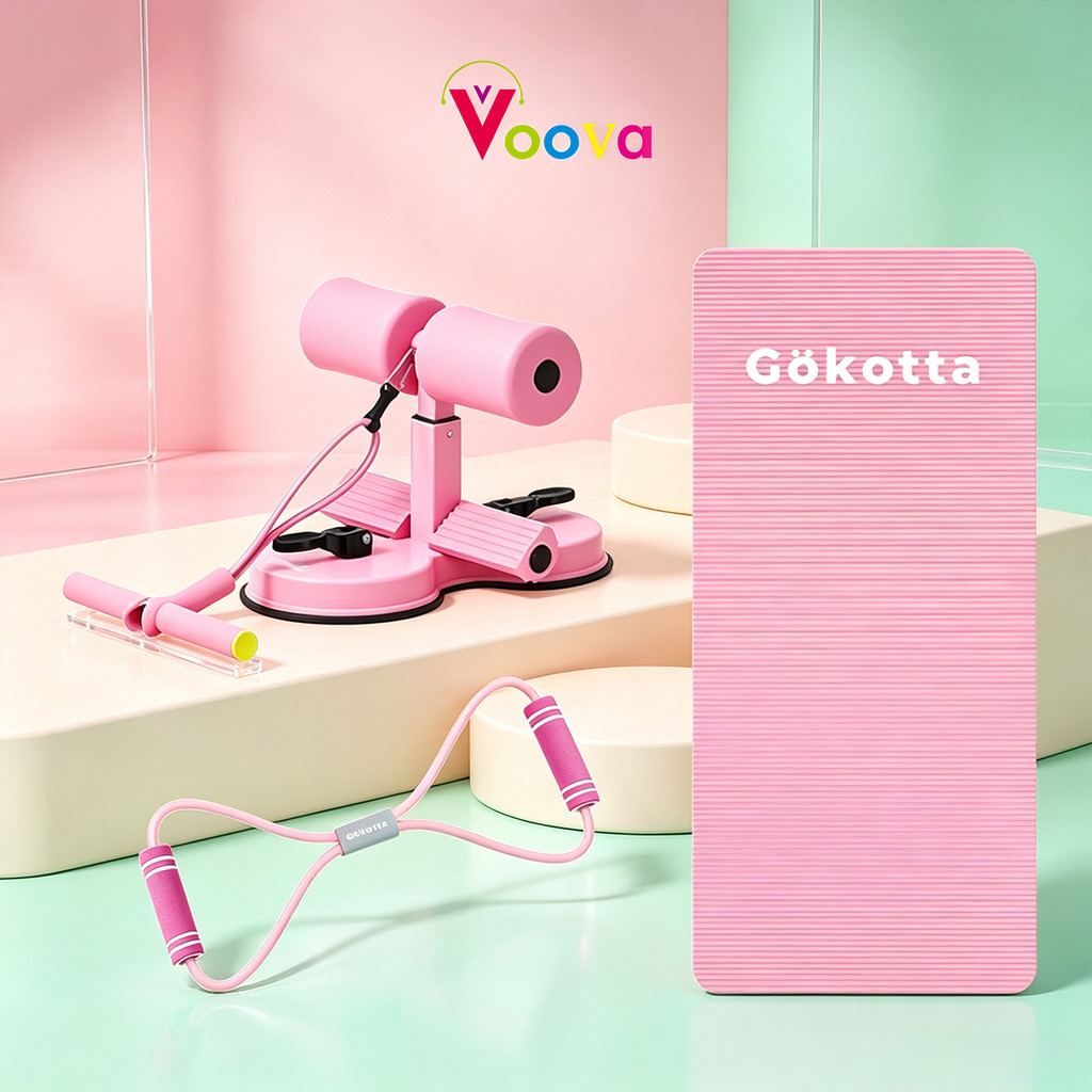 VOOVA 3 in 1 Home Workout Set: Matras Yoga + Strap + Sit Up Bar / Langsung Bisa Latihan di Rumah