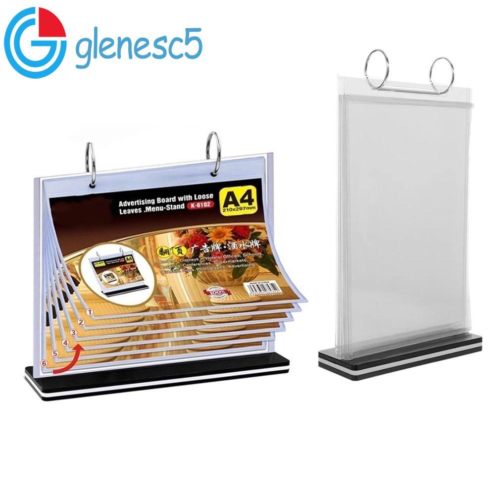 GLENES Menu Display Stand, Waterproof Clear PVC Poster Holder, Smooth ...