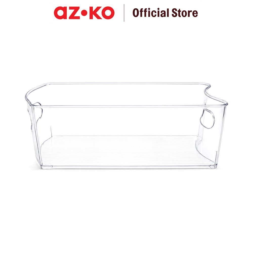 AZKO Culinart Wadah Penyimpanan Kulkas Plastik 30.5x15.2x10 cm Transparan Fridge Storage Container Wadah Simpan Kulkas Refrigerator Container Box Kotak Simpan Dingin Fridge Organizer Box - Gambar 2