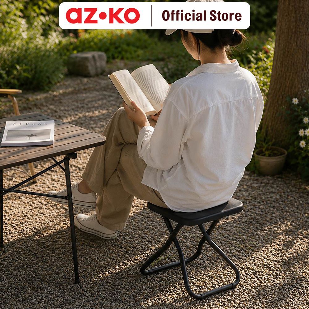 AZKO Soleil Navin Bangku Lipat Low Folding Stool Bangku Kecil Foldable Stool Bangku Portable - Gambar 3