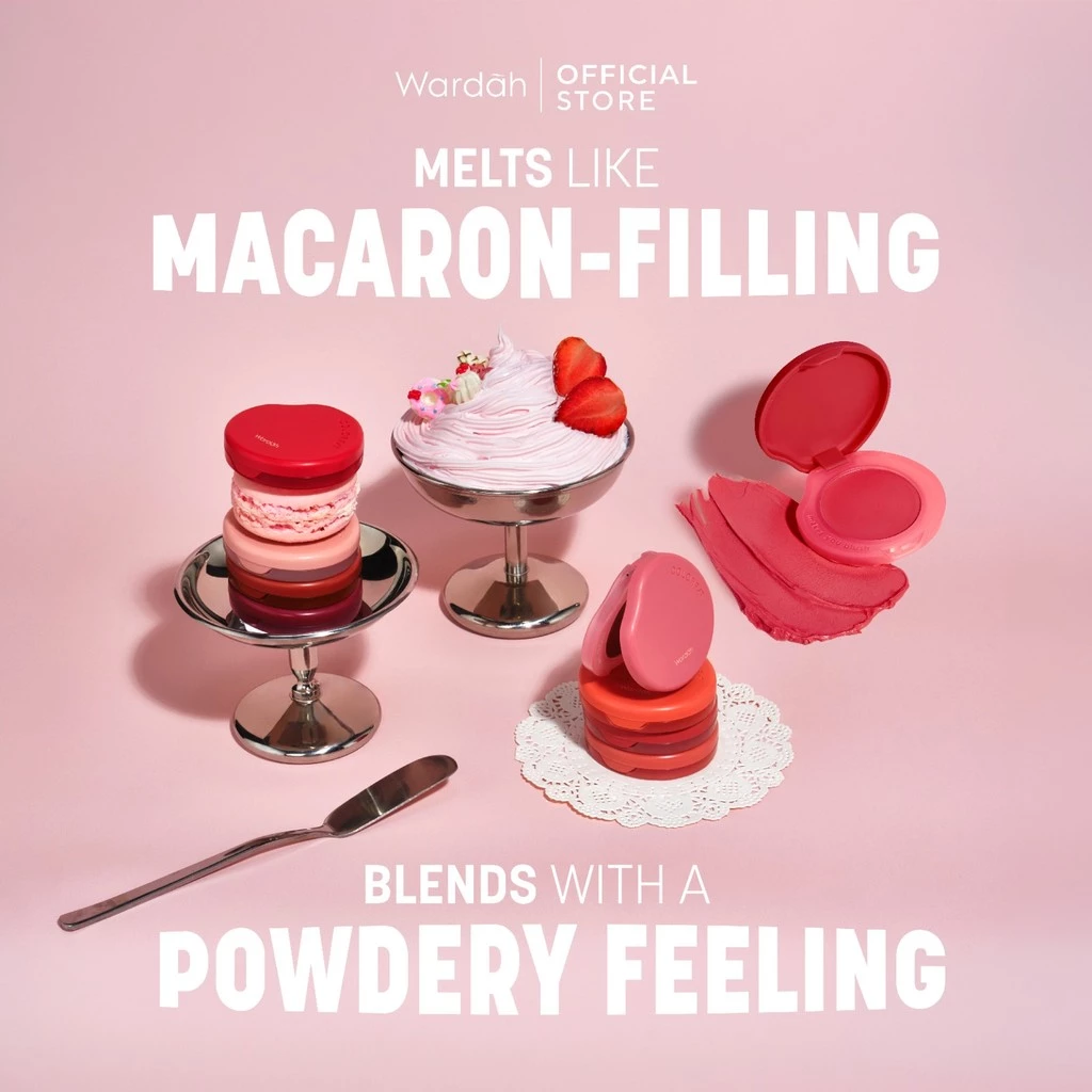 [NEW LAUNCH!] Wardah Cream Blush On Macaroon Colorfit Melt to Pop Cream Blush - Dengan Vitamin E, tekstur cream-to-powder, warna intens hasil smooth tahan hingga 8 jam, liquid blush on blendable pigmented blush cool tone - Makeup Wardah Official Store - Gambar 4