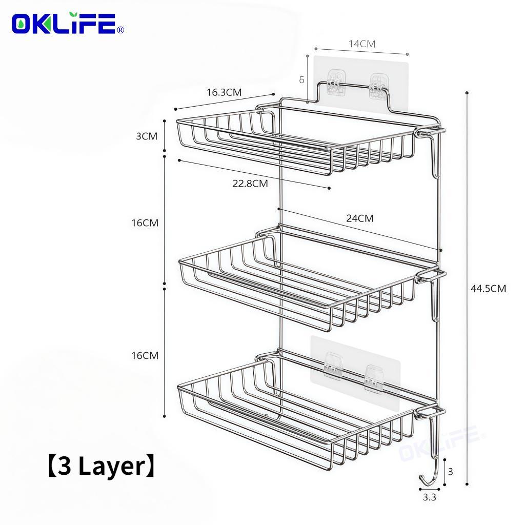 Wall Mount No Drill Storage Shelf Stainless Steel Foldable Multi‑Layer Organizer for Kitchen Spice Container view 12