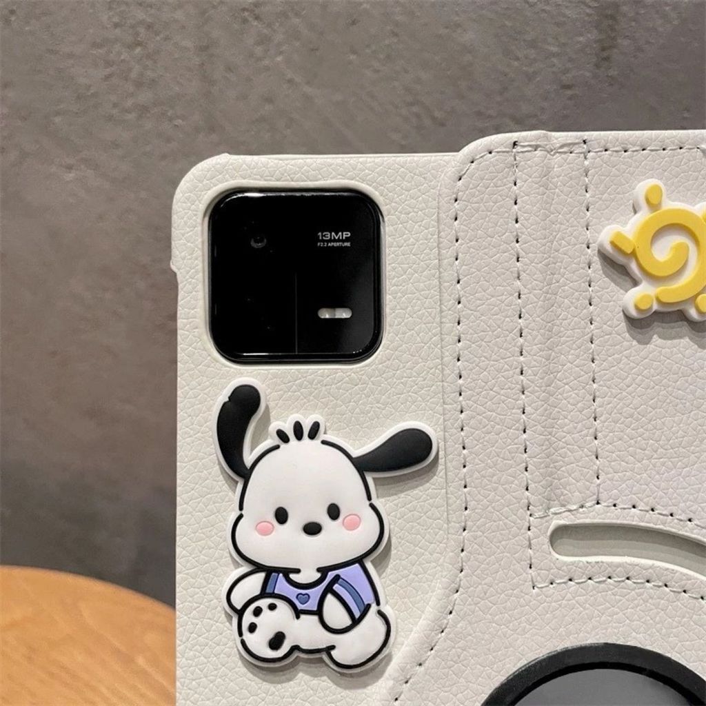 Case Leather 360° Cute Pochacco iPad Gen 11th Gen 10 10.9" Air 4/5/6 10.9" Pro 11" Cover Mini 1 2 3 4 5 6 7 Cover Rotating Flip Casing - Gambar 4