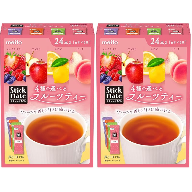 Meito Stick Mate Assorted Fruit Tea, 4 Flavors, 24 Sticks | Shopee ...