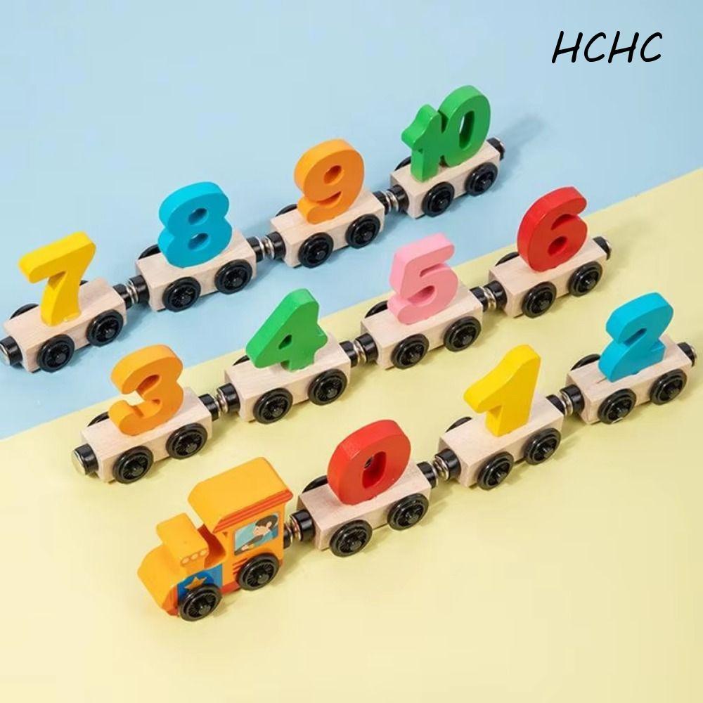 ELLSWORTH Magnetic Wooden Train Toys, Number/Animal Mathematical ...