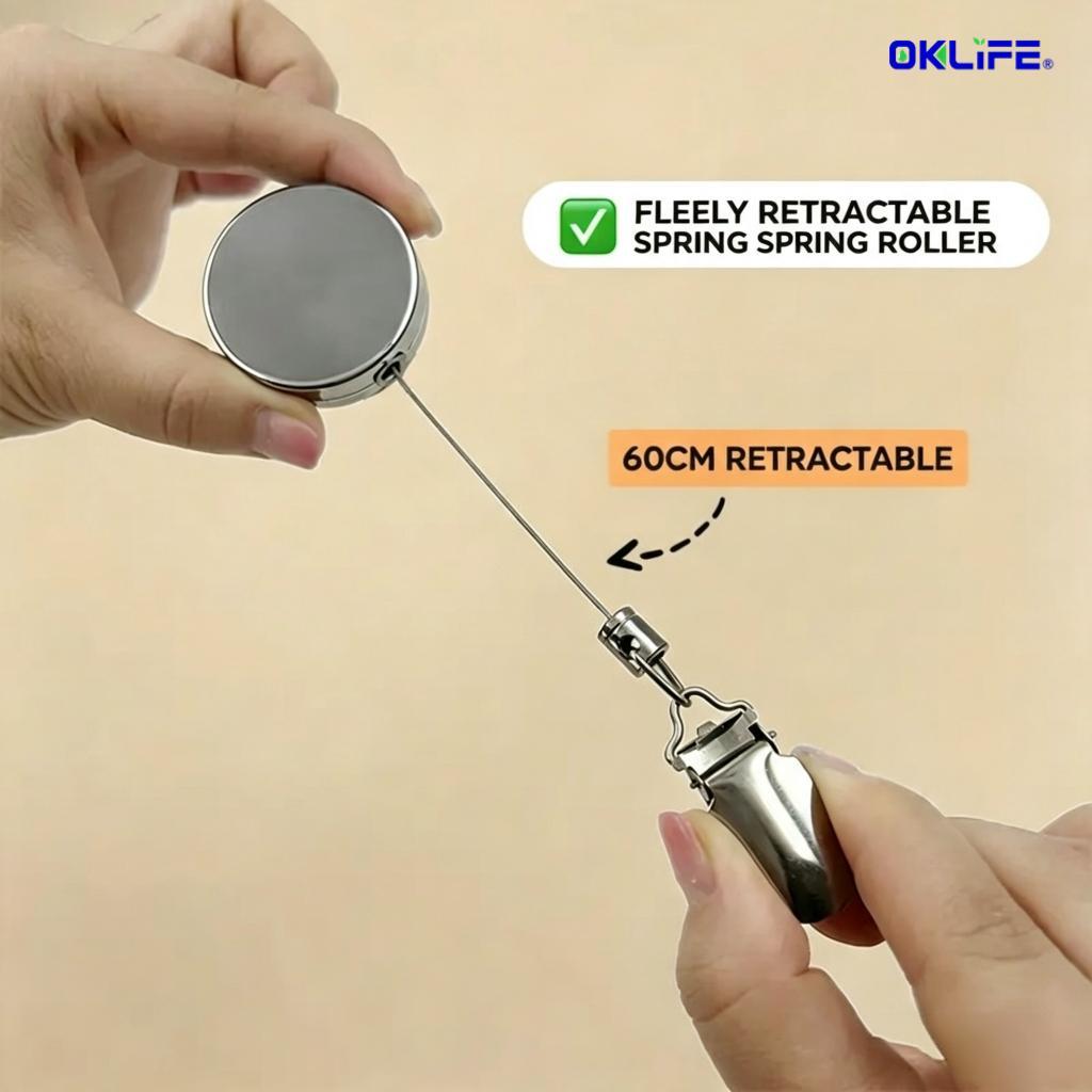 60CM Stretchable Retractable Hanging Clip Multifunctional Hook Clip for Towel Rag Cleaning Glove Home Use view 3